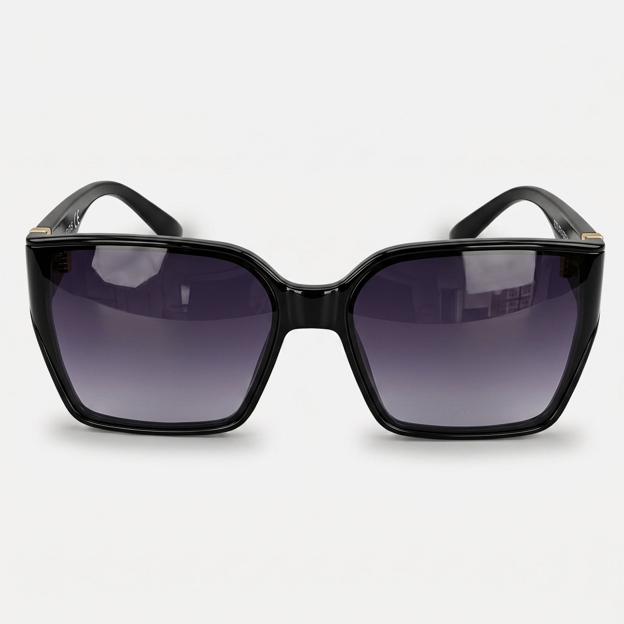 Czarne Okulary z Cieniowanymi Soczewkami